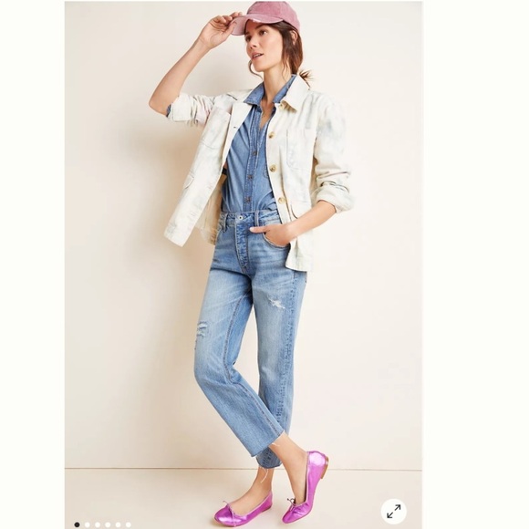 Anthropologie Pilcro High-Rise Twist-Seam Slim Boyfriend Jeans Light Wash 27 - Picture 3 of 16